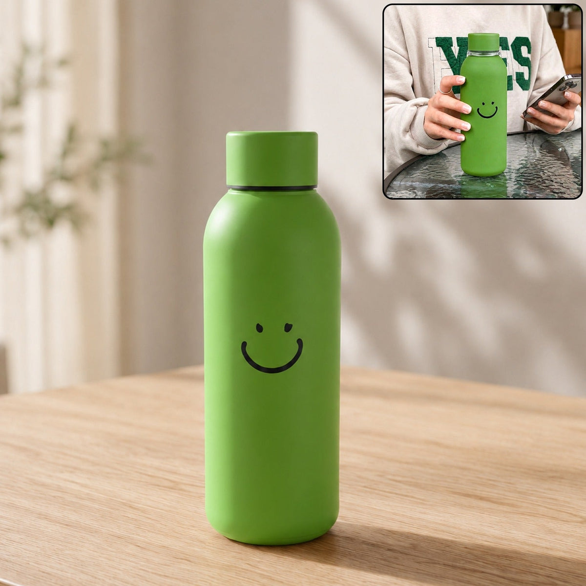 ML Smiley Face Glass Travel Water