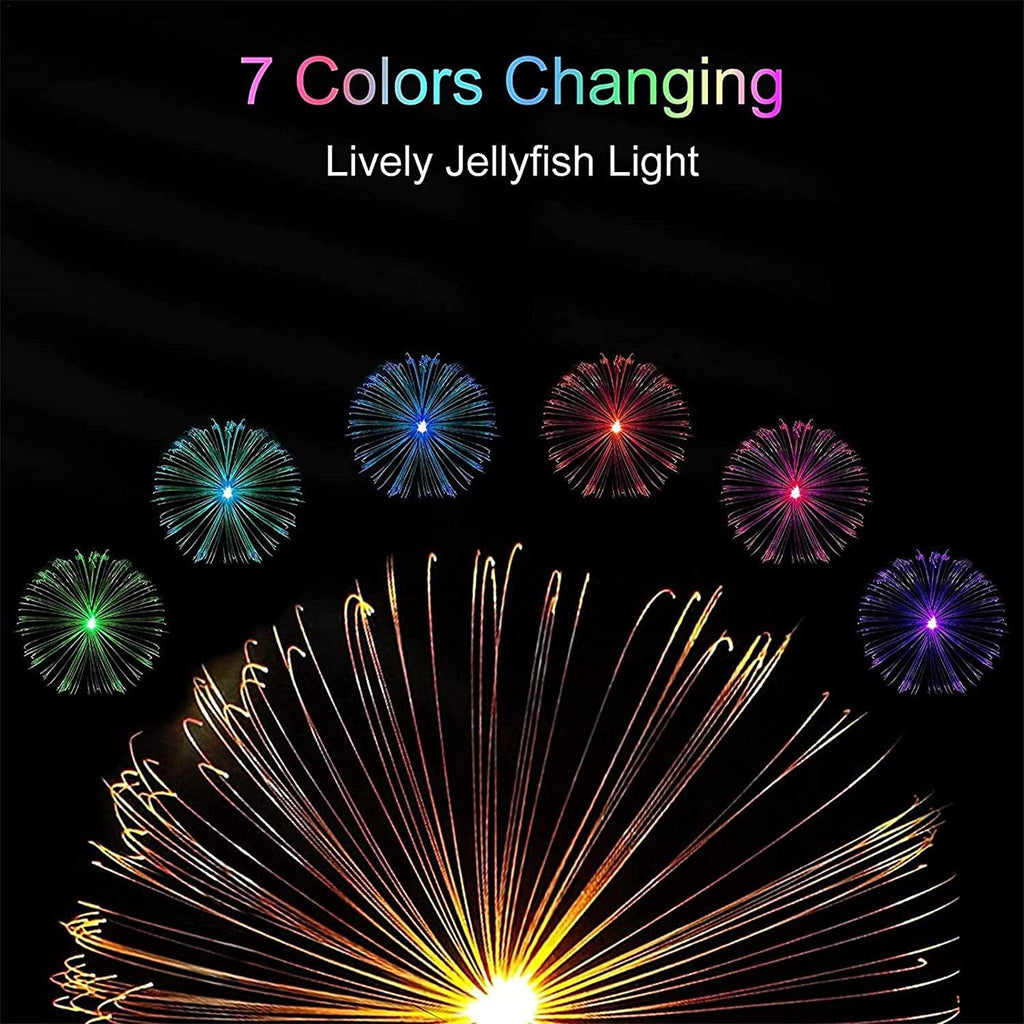 Outdoor solar garden light with fiber optic flower design changing colors