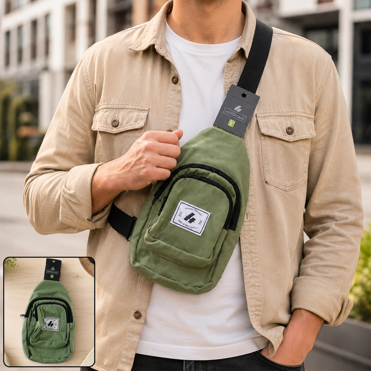 Men Multi Pocket Sling Crossbody Chest