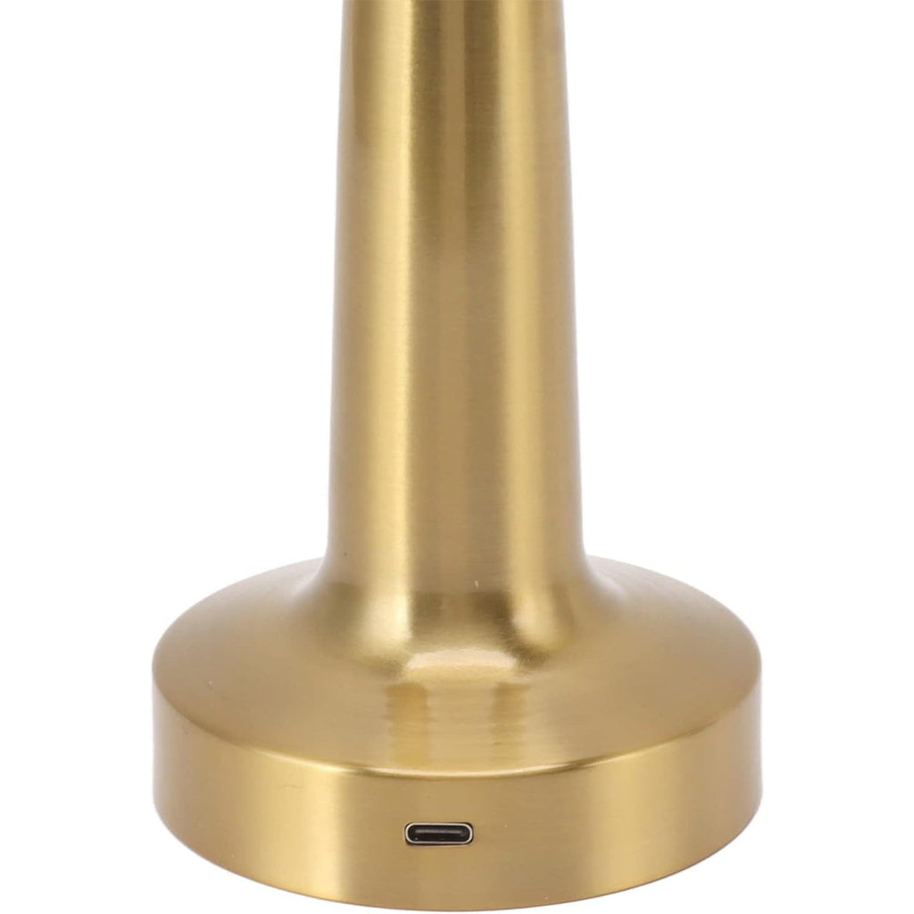 Detail of the USB rechargeable lamp's base, highlighting its non-slip silicone design.