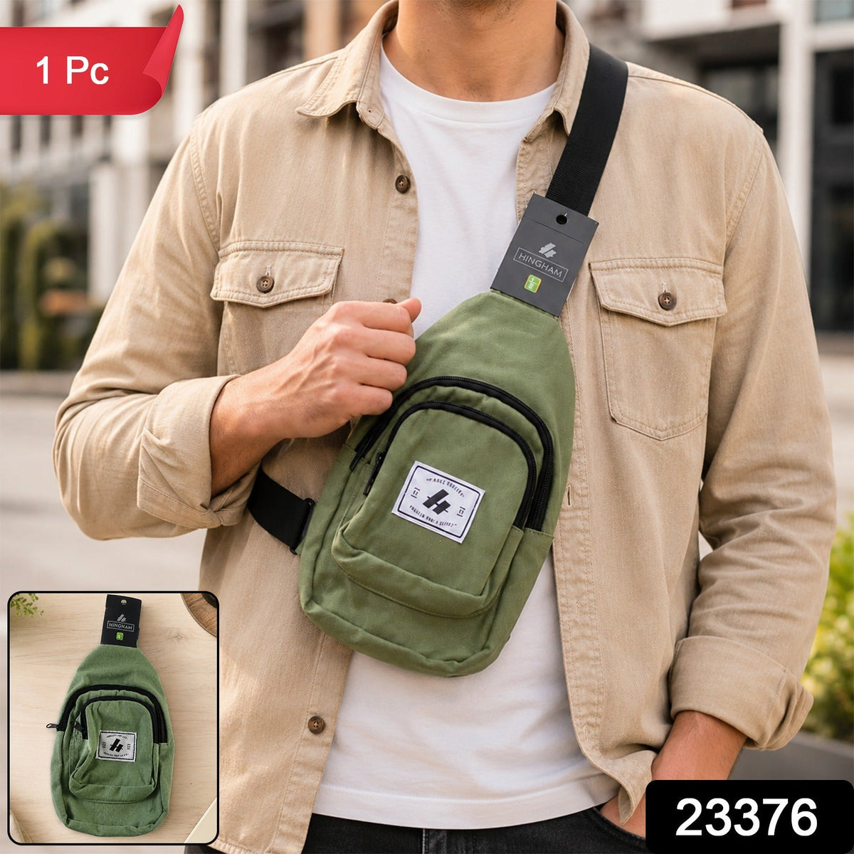 Men Multi Pocket Sling Crossbody Chest