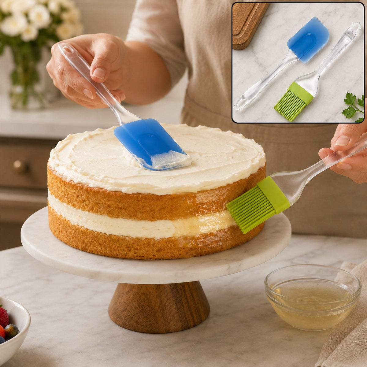 Cake Pastry Brush and Spatula Set