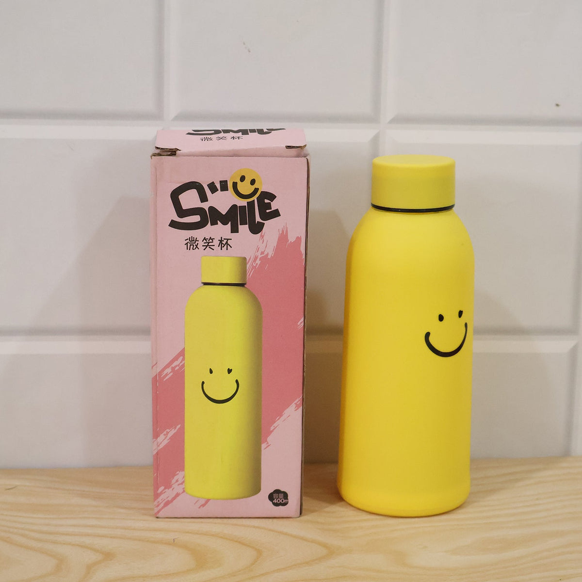 ML Smiley Face Glass Travel Water