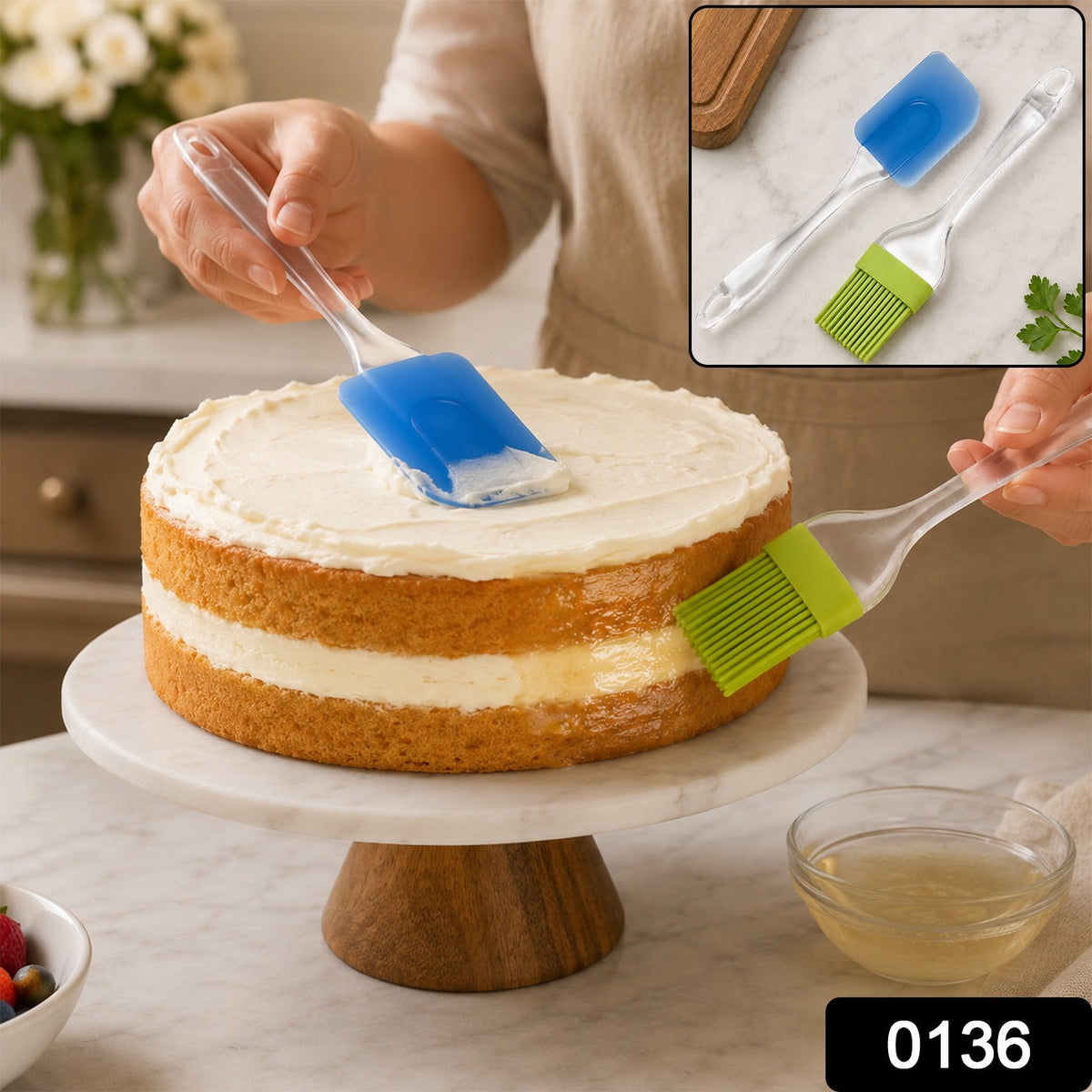 Cake Pastry Brush and Spatula Set