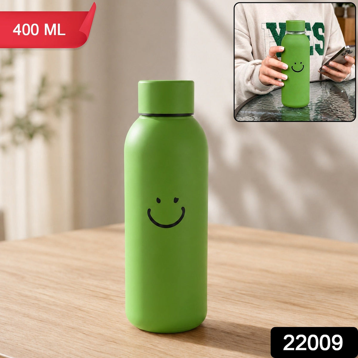 ML Smiley Face Glass Travel Water